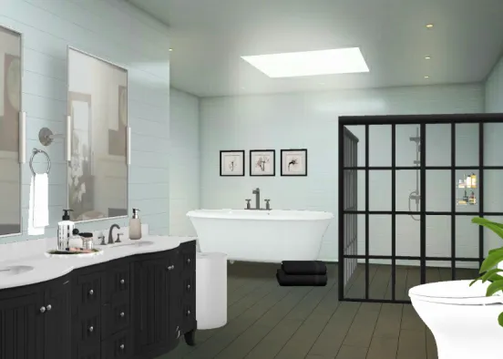 Black bathroom Design Rendering