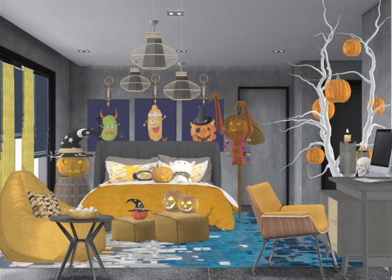Halloween kid’s room Design Rendering