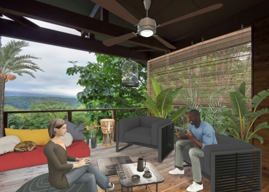 Terrasse avec vue sur jungle Design Rendering