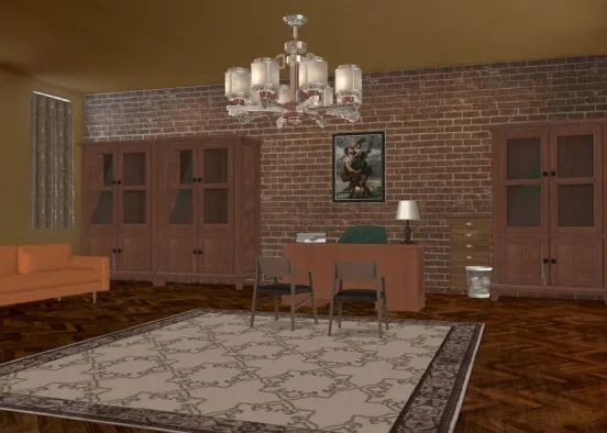 old fashoned office Design Rendering