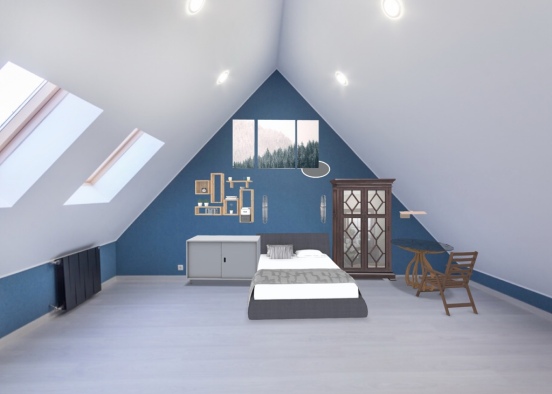 спальня на чердаке ❤️😁 Design Rendering