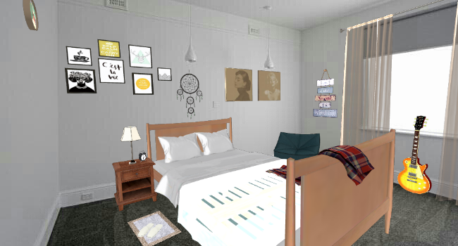 Typical apartment bedroom Design Rendering