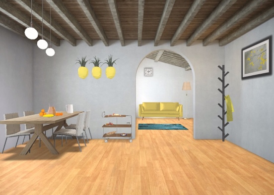 Dining Room and Living room design 👑 Design Rendering