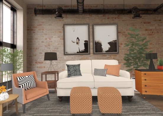 Condo Living Room Design Rendering
