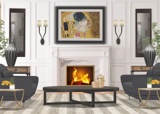Elegant living room Design Rendering