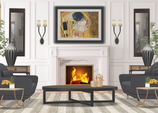 Elegant living room Design Rendering