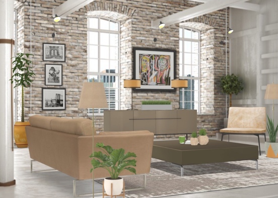 Modern Metro Living Room Design Rendering