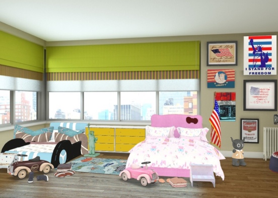 Max and Mileys room Design Rendering