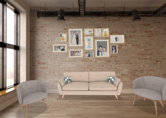 Studio living room Design Rendering