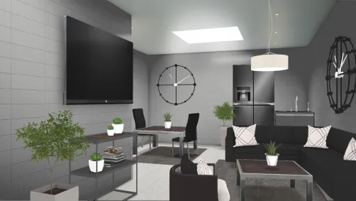 modern simple studio with industrial touches