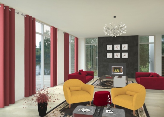 modern livingroom Design Rendering