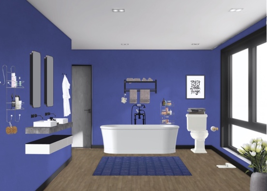 blue bathroom  Design Rendering