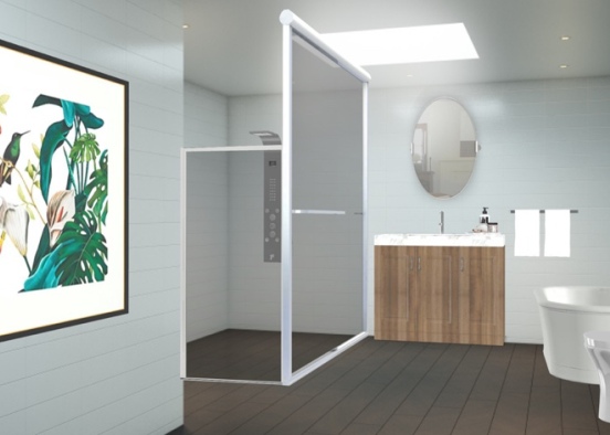 simple, modern bathroom Design Rendering
