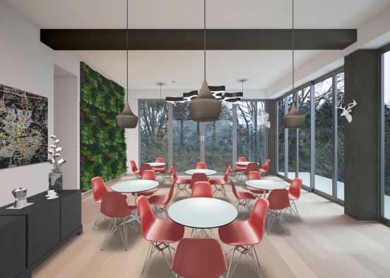 Office Cafeteria  Design Rendering