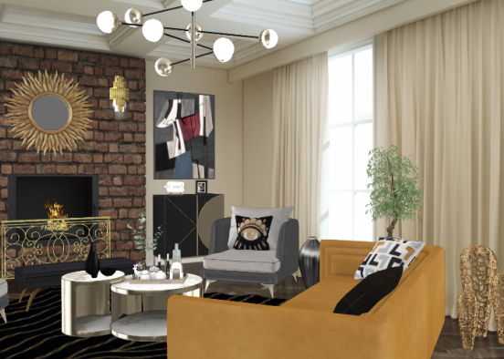 ArtDeco livingroom design  Design Rendering