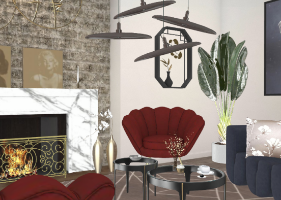 ArtDeco livingroom style Design Rendering