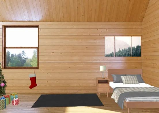 Cozy Christmas Cabin Design Rendering