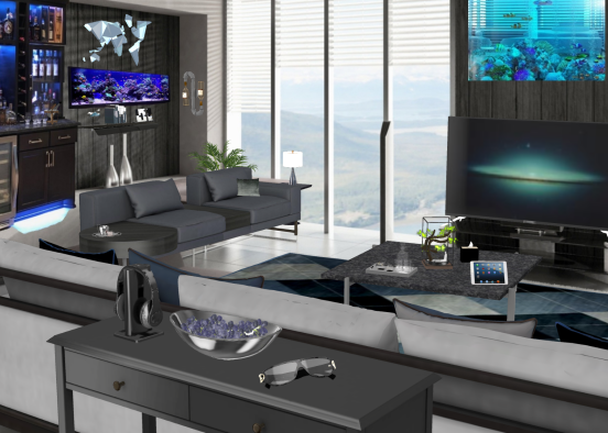 Penthouse Living Room  Design Rendering