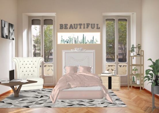 Teenagers Bedroom.  Design Rendering