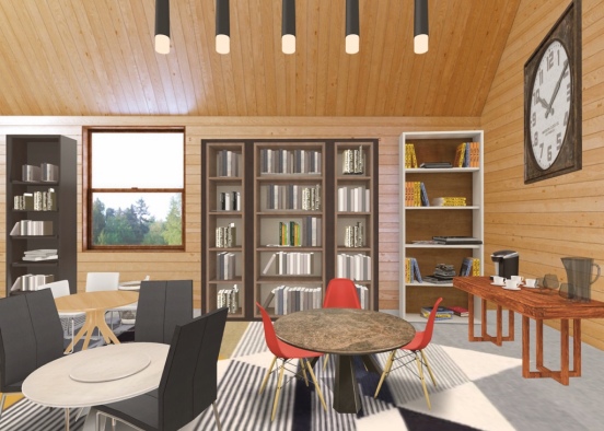 small private library Design Rendering
