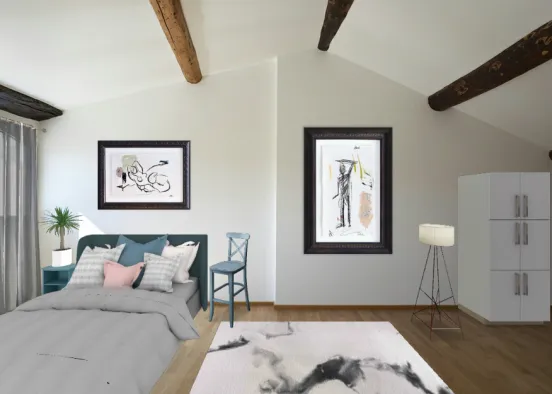 Artistic bedroom Design Rendering