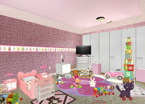 Baby girls bedroom  Design Rendering