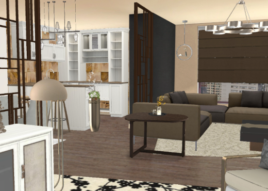 Brown apartment Design Rendering