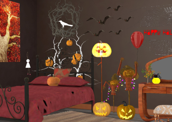 Halloween bedroom Design Rendering