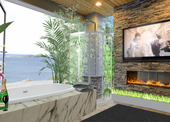 Relaxing outdoor bathroom vibes  Design Rendering