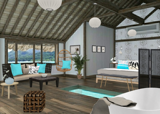 Bungalow on the sea. Design Rendering