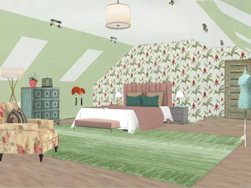 Chinoiserie in bedroom.
