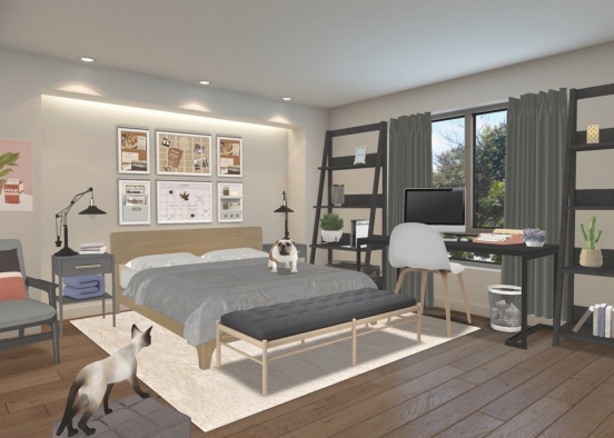 neutral bedroom for teen Design Rendering
