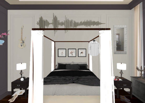 A musician's bedroom Design Rendering