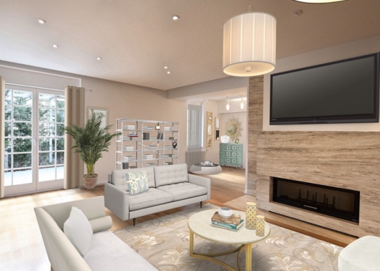 modern living room Design Rendering