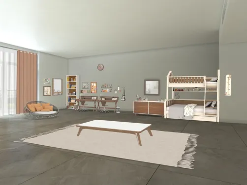 子供部屋　ブラウン
