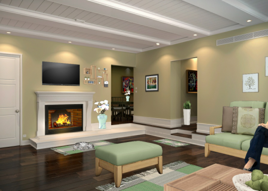 Rustic Living room  Design Rendering