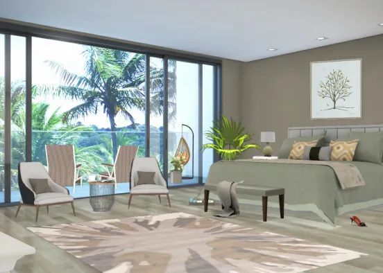 Tropical bedroom  Design Rendering