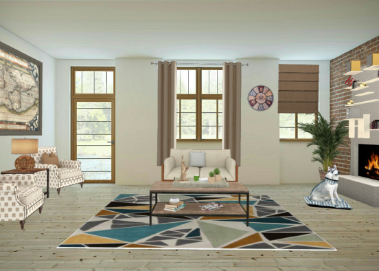 Sunny living room Design Rendering