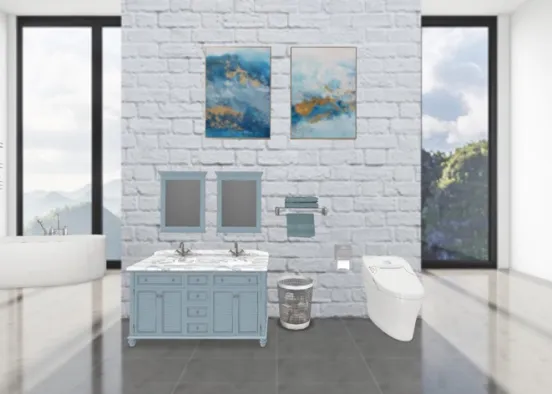 bathroom in the mountains  Design Rendering