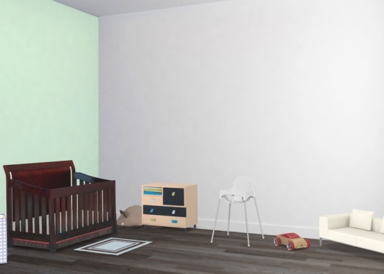 Chambre de garçon pour les bébés de 1 mois à 7 mois Design Rendering