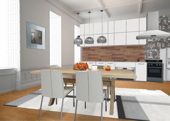 Sala de jantar / Cozinha  Design Rendering