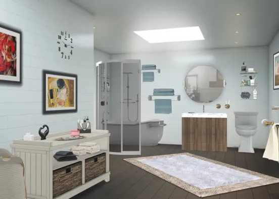 Beautiful clean master bathroom 🚽 🛁 🌟✨ Design Rendering