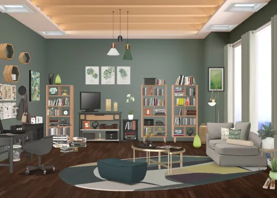 Green Library Office Design Rendering