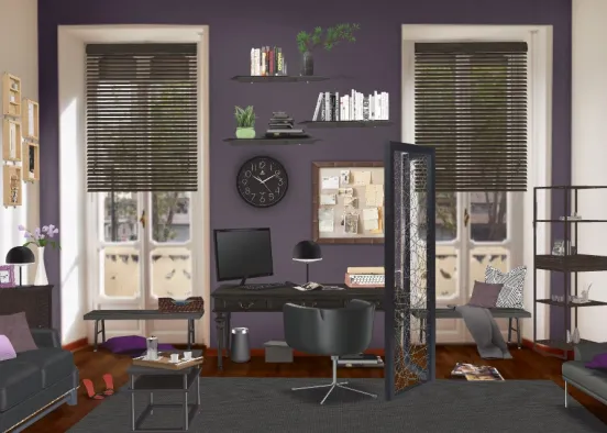 Purple Office Suite Design Rendering