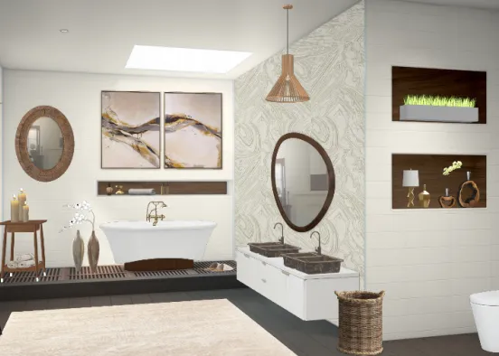 Modern luxurious bathroom Design Rendering