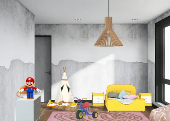 Simple child room Design Rendering