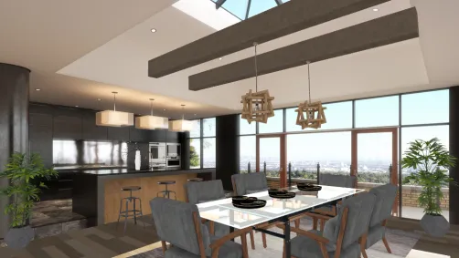 Dark theme modern dining room