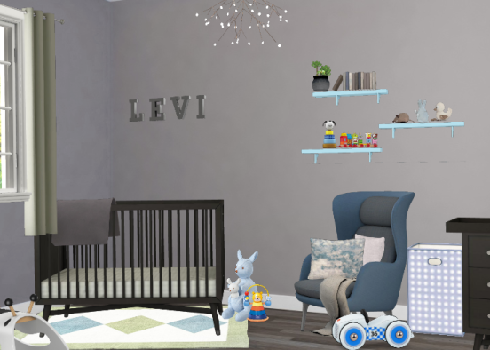 Baby Boy Nursery Design Rendering