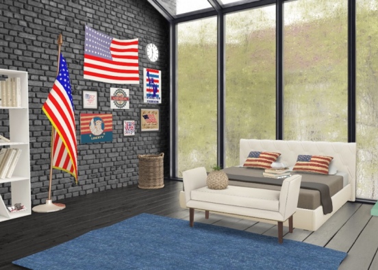 All American Bedroom Design Rendering