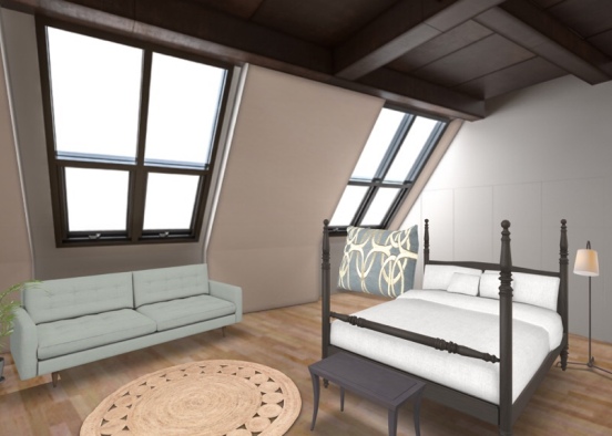 attic bedroom  Design Rendering